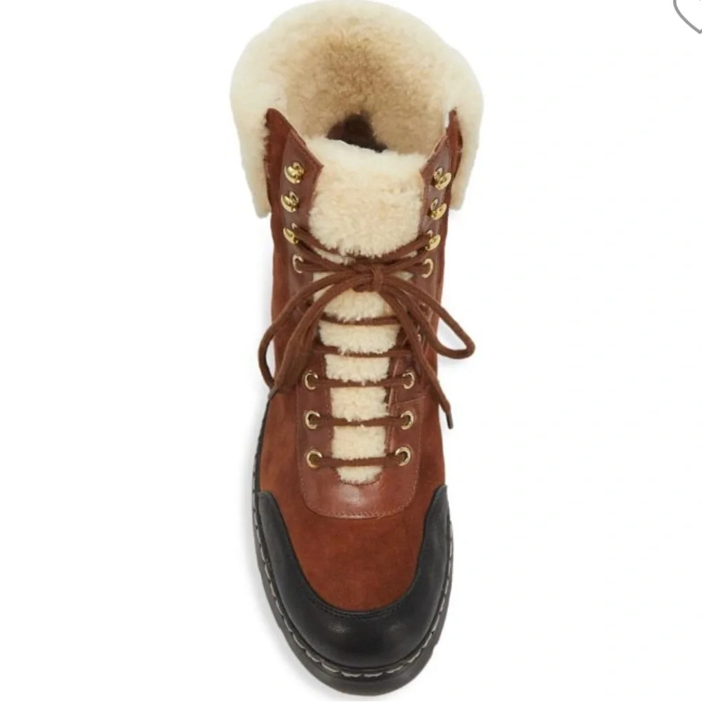 Brother Vellies Women's Alps Shearling Trim Hiking Boots